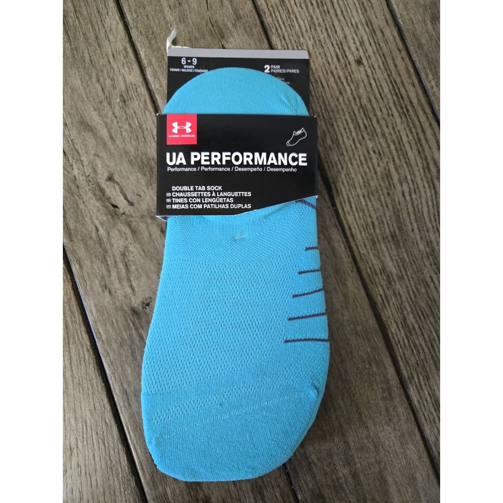 Womens 6-9 UA Performance Double Tab Sock 2 Pack Clear Silicone GripToe  & Foot